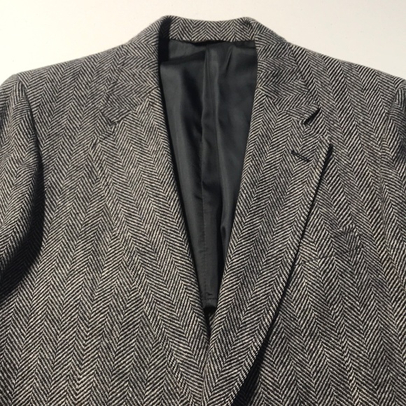 Harry Weinbraub Other - Mens Gray Herringbone 42R Wool Sport Coat Blazer